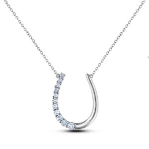 Canadian Diamond Horseshoe Pendant In White Gold