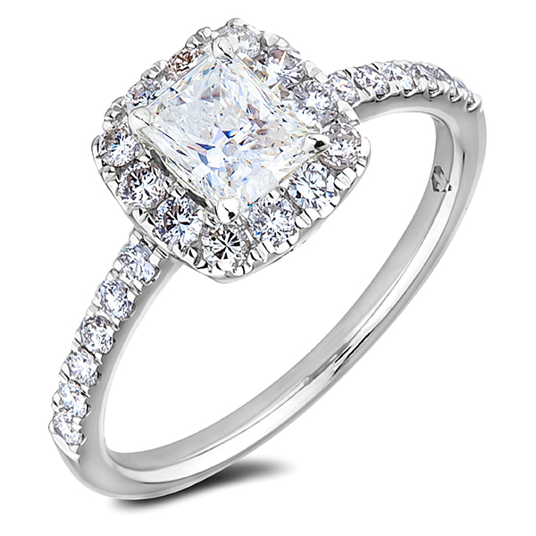 Princess Cut Canadian Diamond Halo Engagement Ring