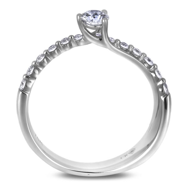 De Beers Forevermark Diamond Dainty Engagement Ring with Accents in 18K White Gold