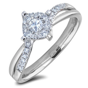 De Beers Forevermark Diamond Halo Ring in 18K White Gold