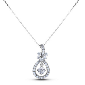 De Beers Forevermark Diamond Pear Shaped Pendant In 18K White Gold