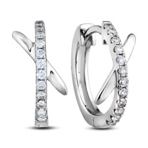 Canadian Diamond Hoop Earrings in White Gold