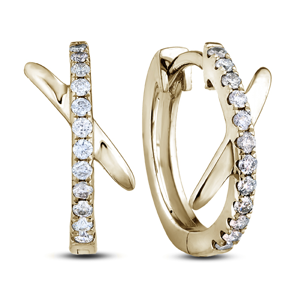 Canadian Diamond Hoop Earrings in Yellow Gold