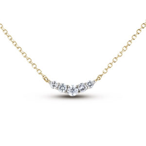 De Beers Forevermark Diamond 5-Stone Curve Necklace in 18K Yellow Gold