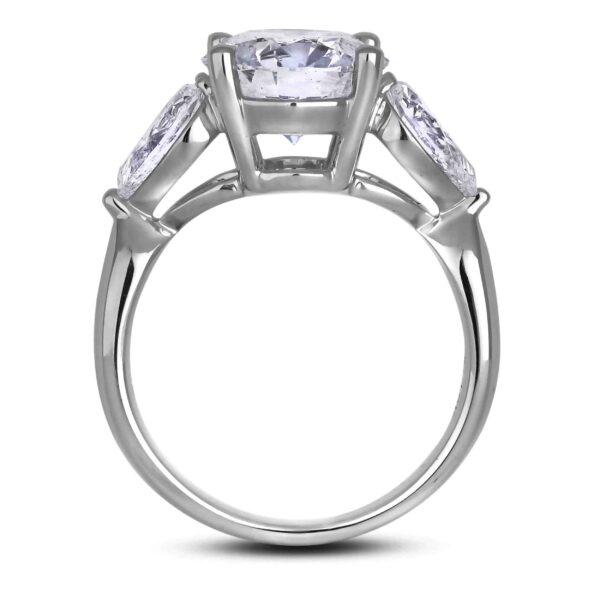 2.50 Carat Canadian Diamond Trilogy Style Engagement Ring 18K White Gold