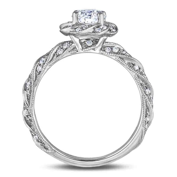De Beers Forevermark 0.75 Carat Diamond Flower Engagement Ring in 18K White Gold