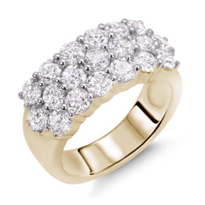 De Beers Forevermark Triple Row Diamond Anniversary Ring in 18K Yellow Gold