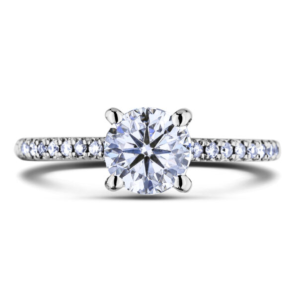 De Beers Forevermark 0.55 Carat Diamond Engagement Ring with Diamond accents in 18K White Gold