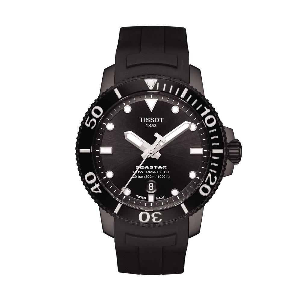 Tissot Seastar 1000 Powermatic 80 Black 43mm Watch T1204073705100