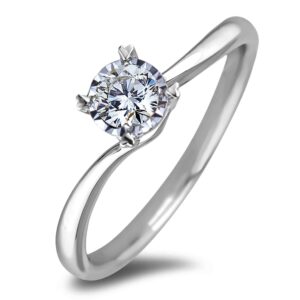 De Beers Forevermark Diamond Miracle Setting Solitaire Ring in 18K White Gold