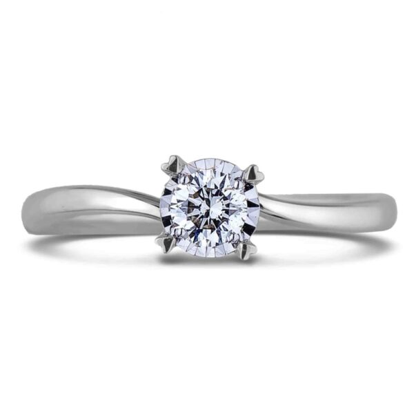 De Beers Forevermark Diamond Miracle Setting Solitaire Ring in 18K White Gold