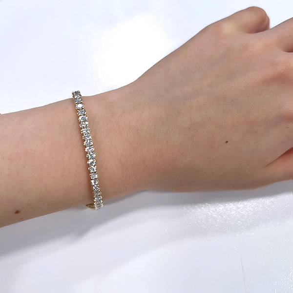 Diamond Half Bezel Tennis Bracelet in 14K White Gold 3.80 Carat TW