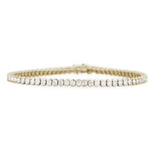 Diamond Half Bezel Tennis Bracelet in 14K Yellow Gold | 3.80 Carat TW