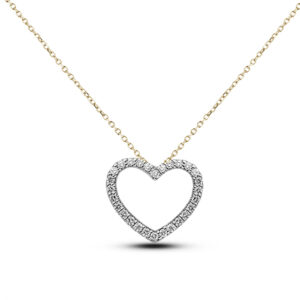 Diamond Heart Necklace in Yellow Gold