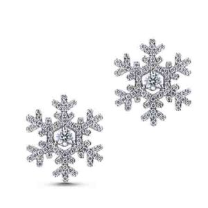 De Beers Forevermark Diamond Snowflake Studs in 18K White Gold