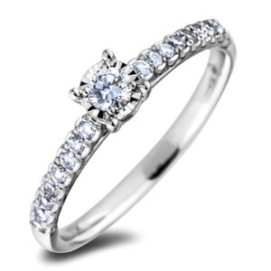 De Beers Forevermark Diamond Miracle Setting Ring in 18K White Gold