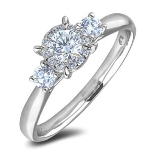 De Beers Forevermark Diamond Halo Ring in 18K White Gold