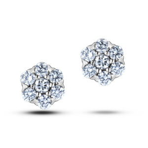De Beers Forevermark Diamond Floral Halo Stud Earrings In 18K White Gold