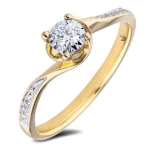 De Beers Forevermark Diamond Miracle Setting Wave Ring in 18K Yellow Gold