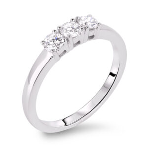 3-Stone De Beers Forevermark Diamond Anniversary Ring in 18K White Gold