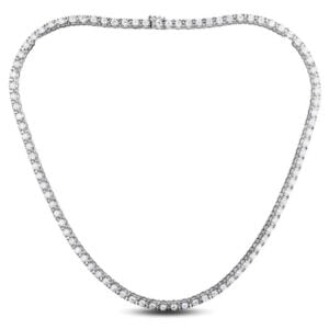 Diamond Tennis Necklace in 18K White Gold | 9.87 Carat TW