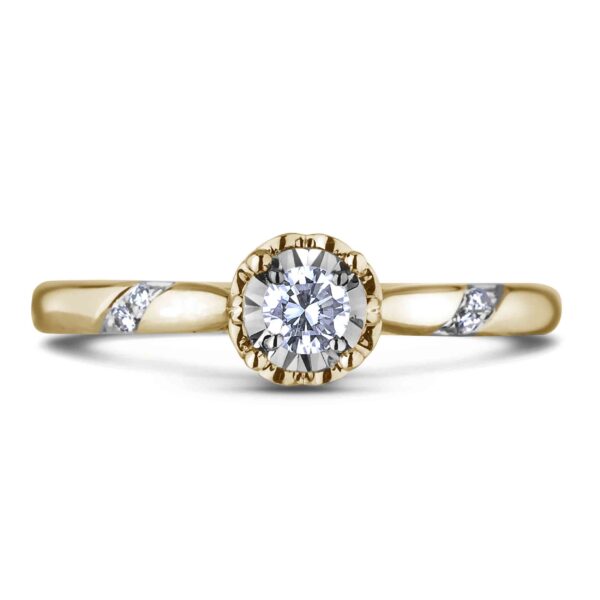 De Beers Forevermark Diamond Promise Ring with Accents in 18K Yellow Gold