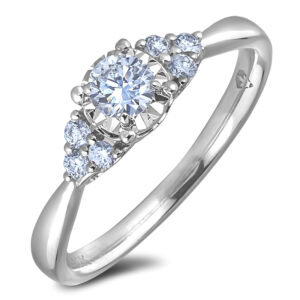 Miracle Setting Ring With De Beers Forevermark Diamond in 18K White Gold