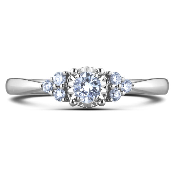 Miracle Setting Ring With De Beers Forevermark Diamond in 18K White Gold