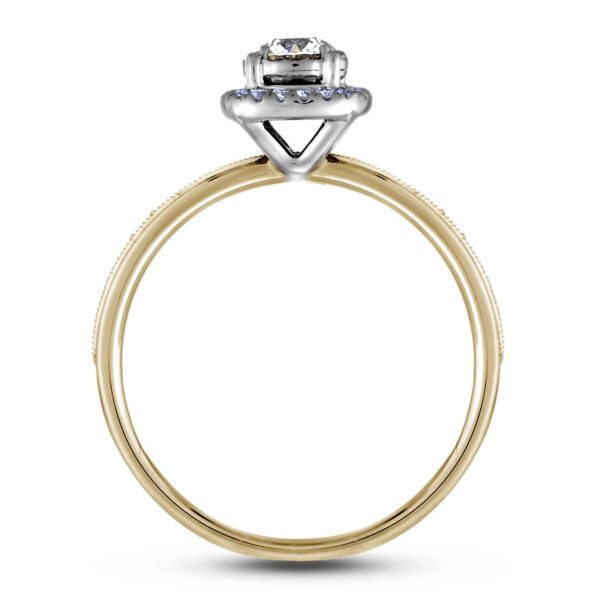 De Beers Forevermark Diamond Halo Ring in 18K White and Yellow Gold