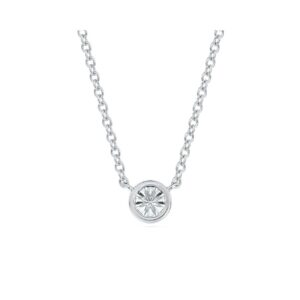 Bezel Set De Beers Forevermark Diamond Pendent In 18K White Gold