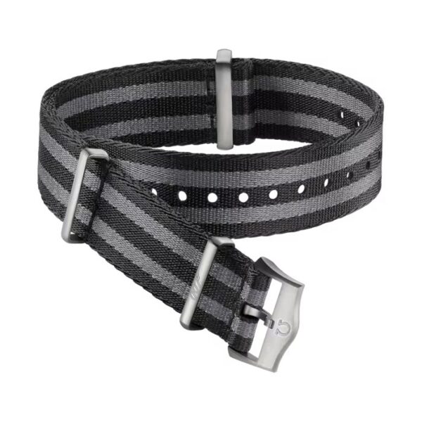 OMEGA - POLYAMIDE 5‑STRIPE BLACK & GREY STRAP