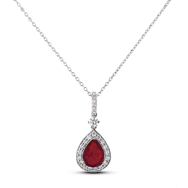 Pear shaped deals diamond halo necklace