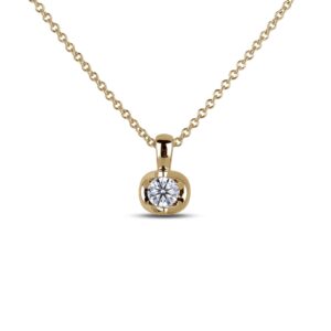 Canadian Diamond Solitaire Pendant in Yellow Gold | 0.40 Carat