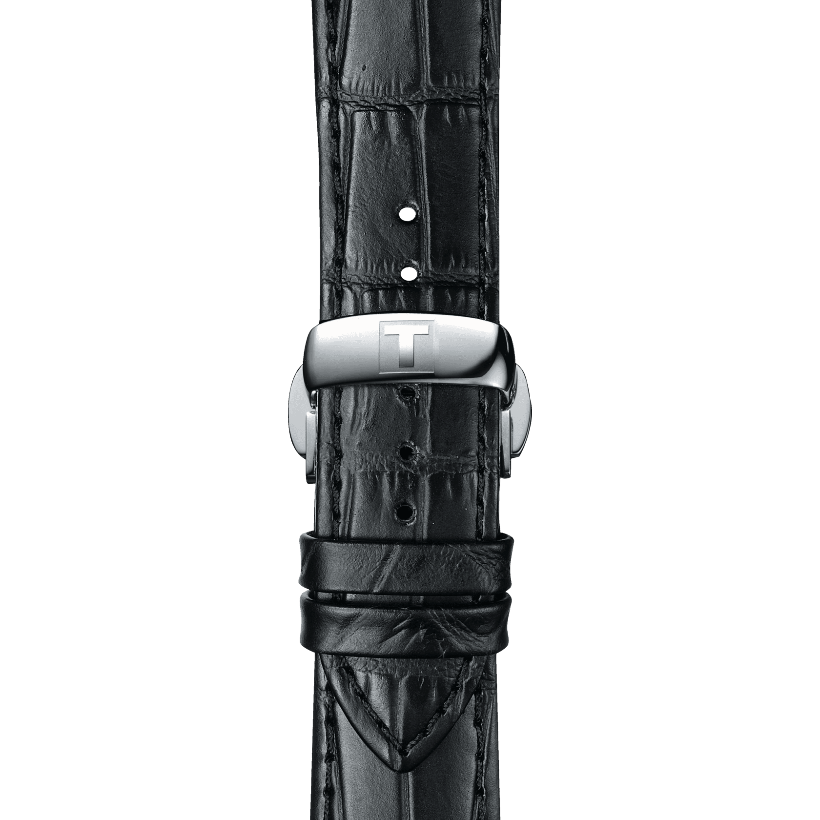 Tissot official black leather strap lugs 21 mm | Lugaro Jewellers