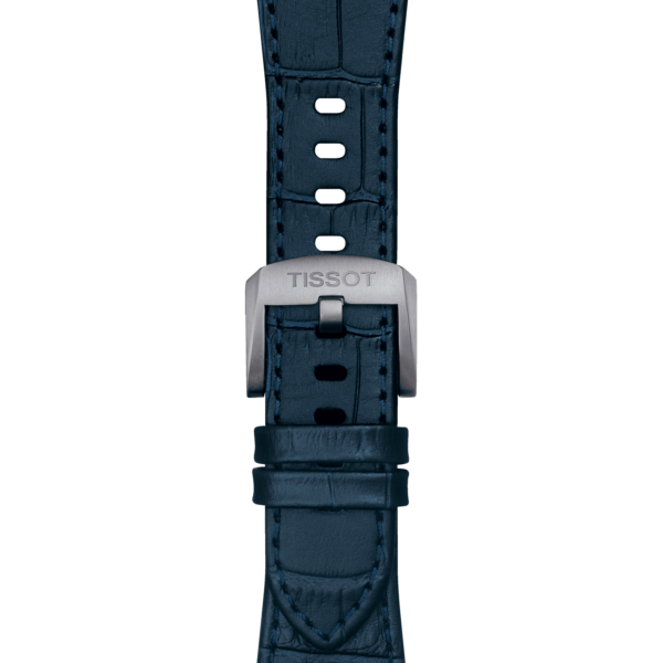 Tissot official dark blue PRX leather strap with steel endpiece