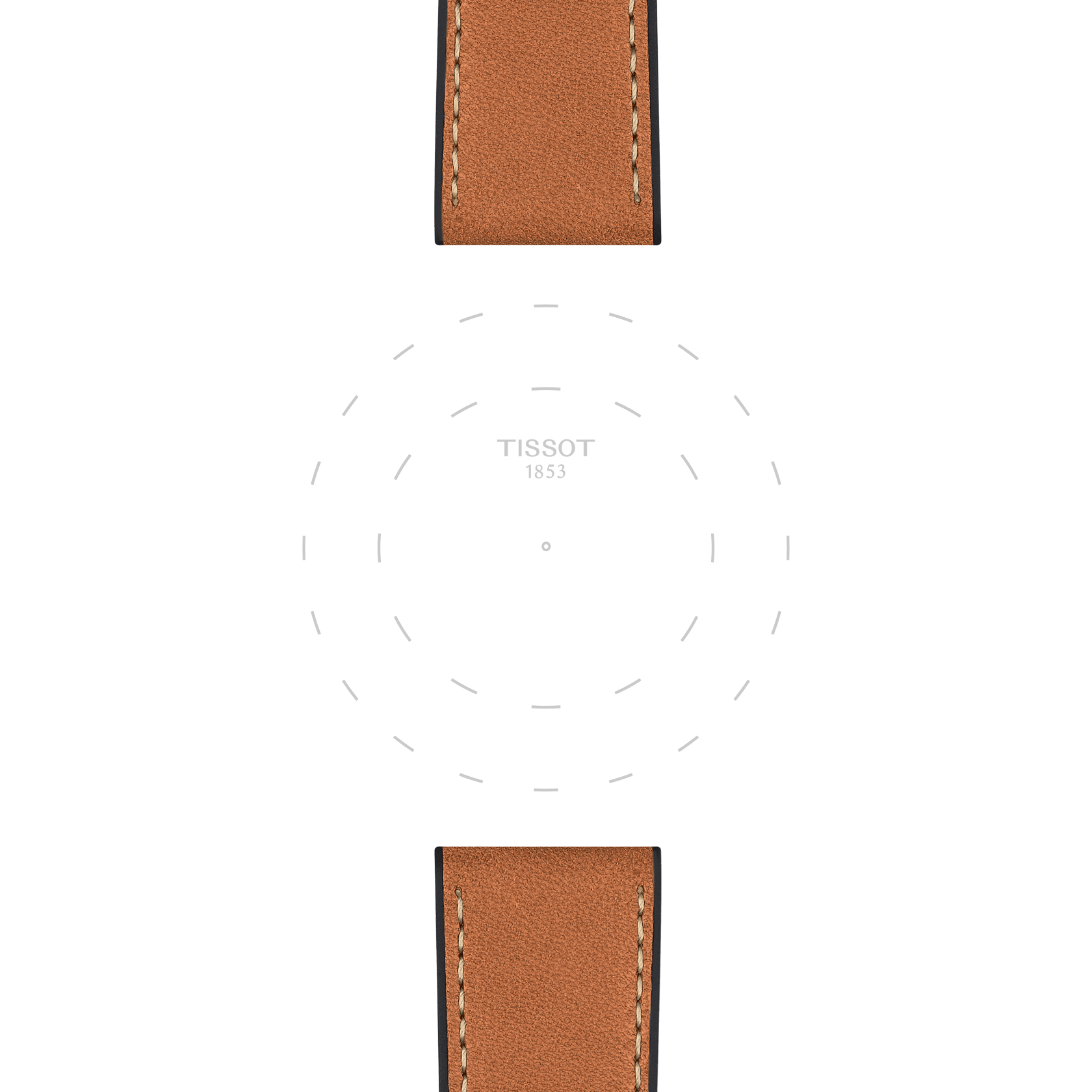 Tissot official brown leather strap lugs 23 mm | Lugaro Jewellers