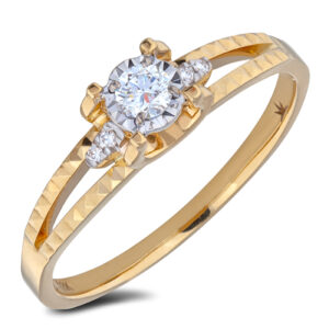 Miracle Setting De Beers Forevermark Diamond Ring in 18K Yellow Gold