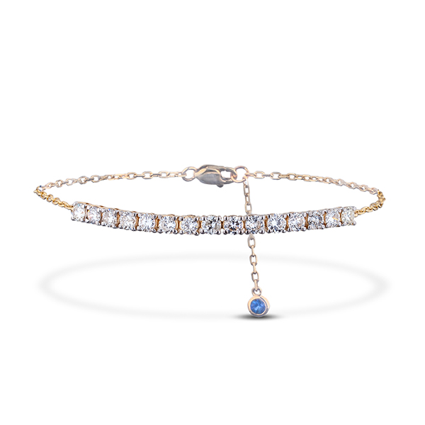 Canadian Diamond and Sapphire Bracelet in Yellow Gold