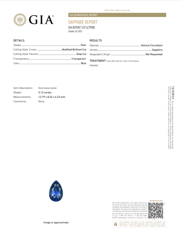 Pear Shape Sapphire and Diamond Halo Pendant in 18K White Gold