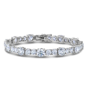 17.60 Carat TW GIA Diamond Tennis Bracelet in 18K White Gold