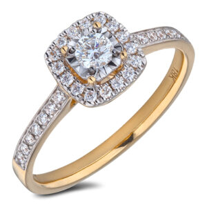 De Beers Forevermark Diamond Halo Ring in 18K Yellow Gold