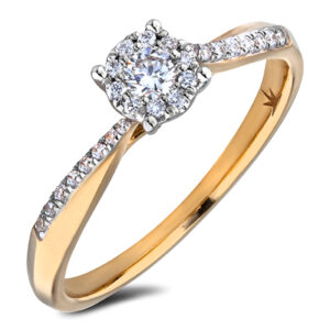 De Beers Forevermark Diamond Halo Ring in 18K Yellow Gold