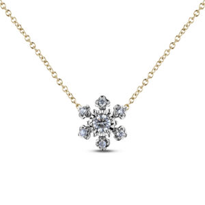 De Beers Forevermark Diamond Snowflake Necklace in 18K White and Yellow Gold