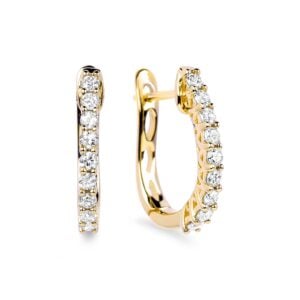Canadian Diamond Dainty Hoop Earrings in Yellow Gold