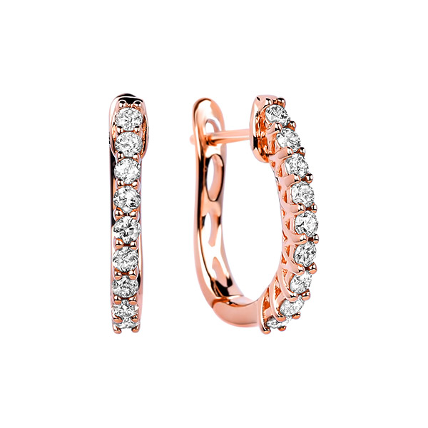 Canadian Diamond Hoop Earrings in Rose Gold