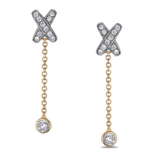 De Beers Forevermark Diamond X Drop Earrings in 18K Yellow Gold