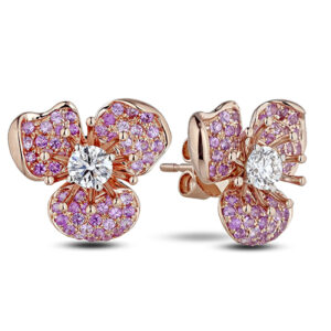 De Beers Forevemark Diamond And Pink Sapphire Flower Stud Earrings in 18K Rose Gold