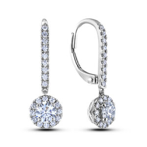 De Beers Forevermark Diamond Dangle Hoop Earrings in 18K White Gold