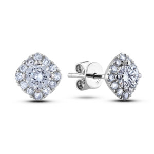 De Beers Forevermark Diamond Classic Halo Stud Earrings in 18K White Gold