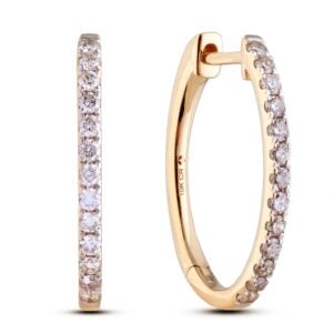 Yellow Gold Hoop Earrings Featuring 0.75 Carat TW Canadian Diamonds